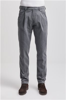 Pantalone chino in misto cotone grigio                                                              