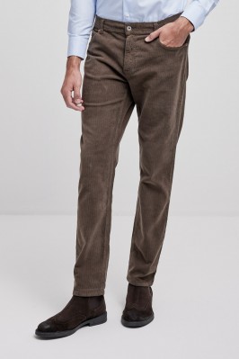 Pantalone cinco bolsillos algodón marrón